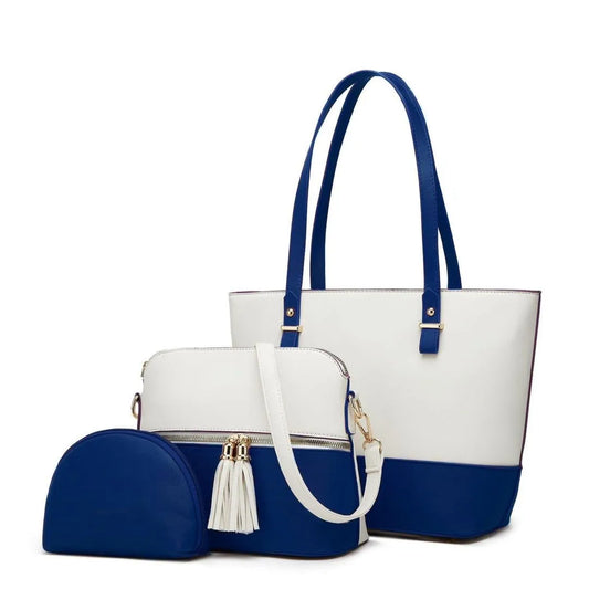 3-Piece Handbag Set with Tote, Crossbody & Pouch
