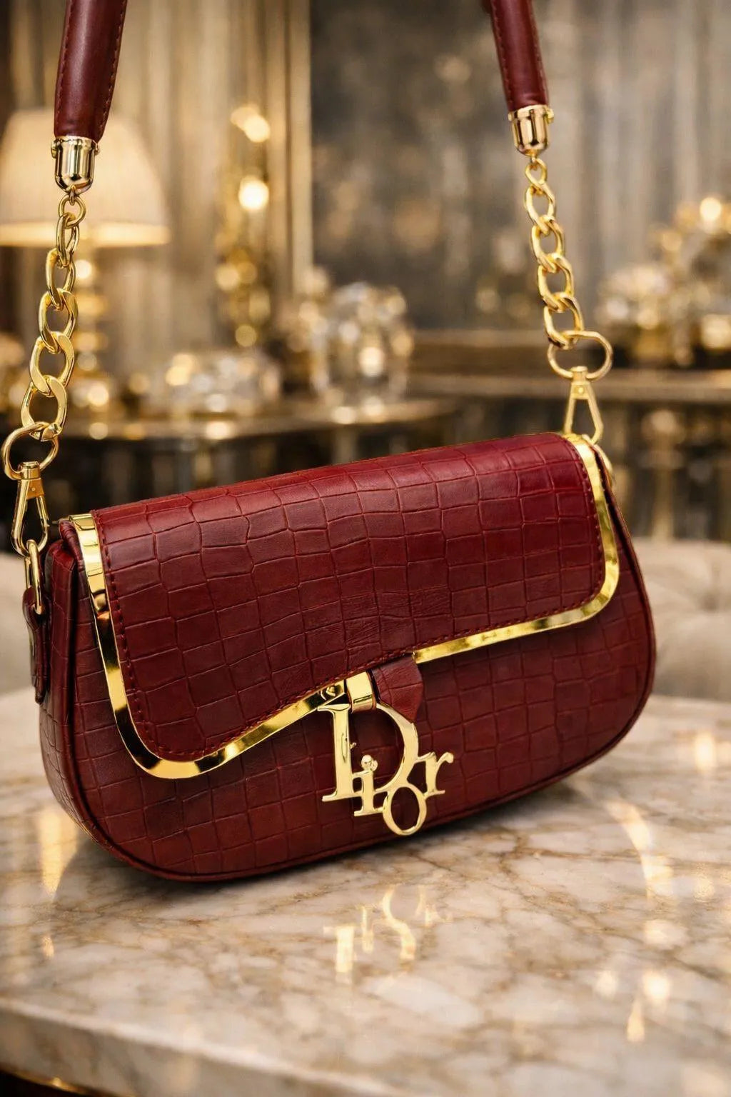 Midnight Croc Shoulder Bag