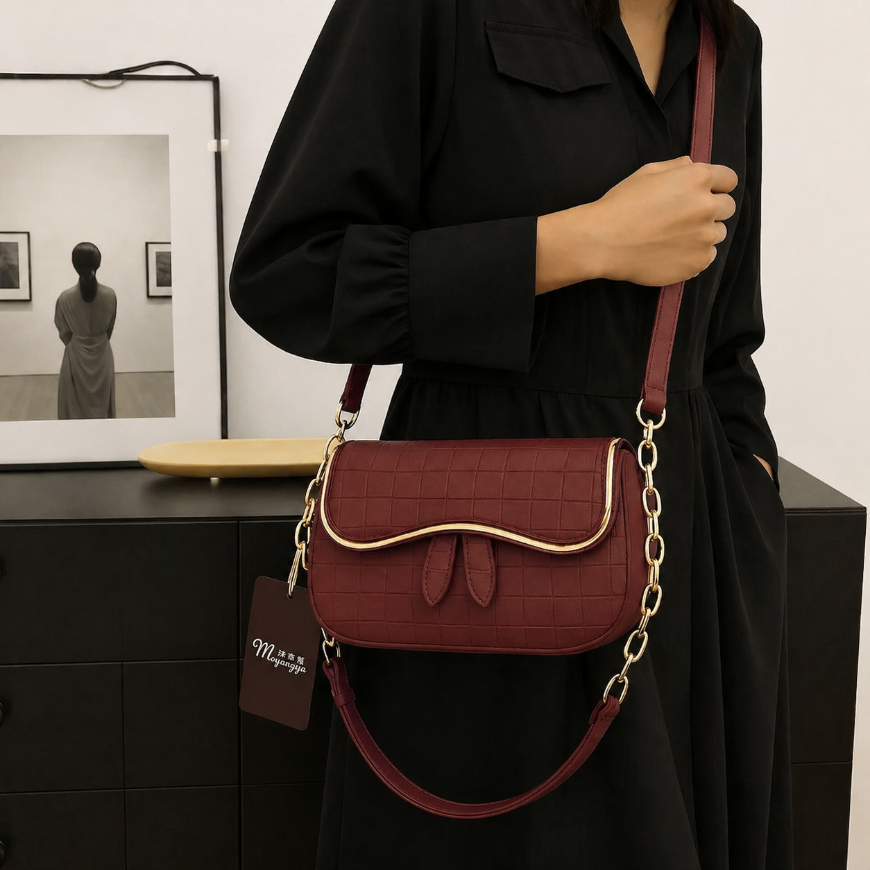 Textured Flap Bag
