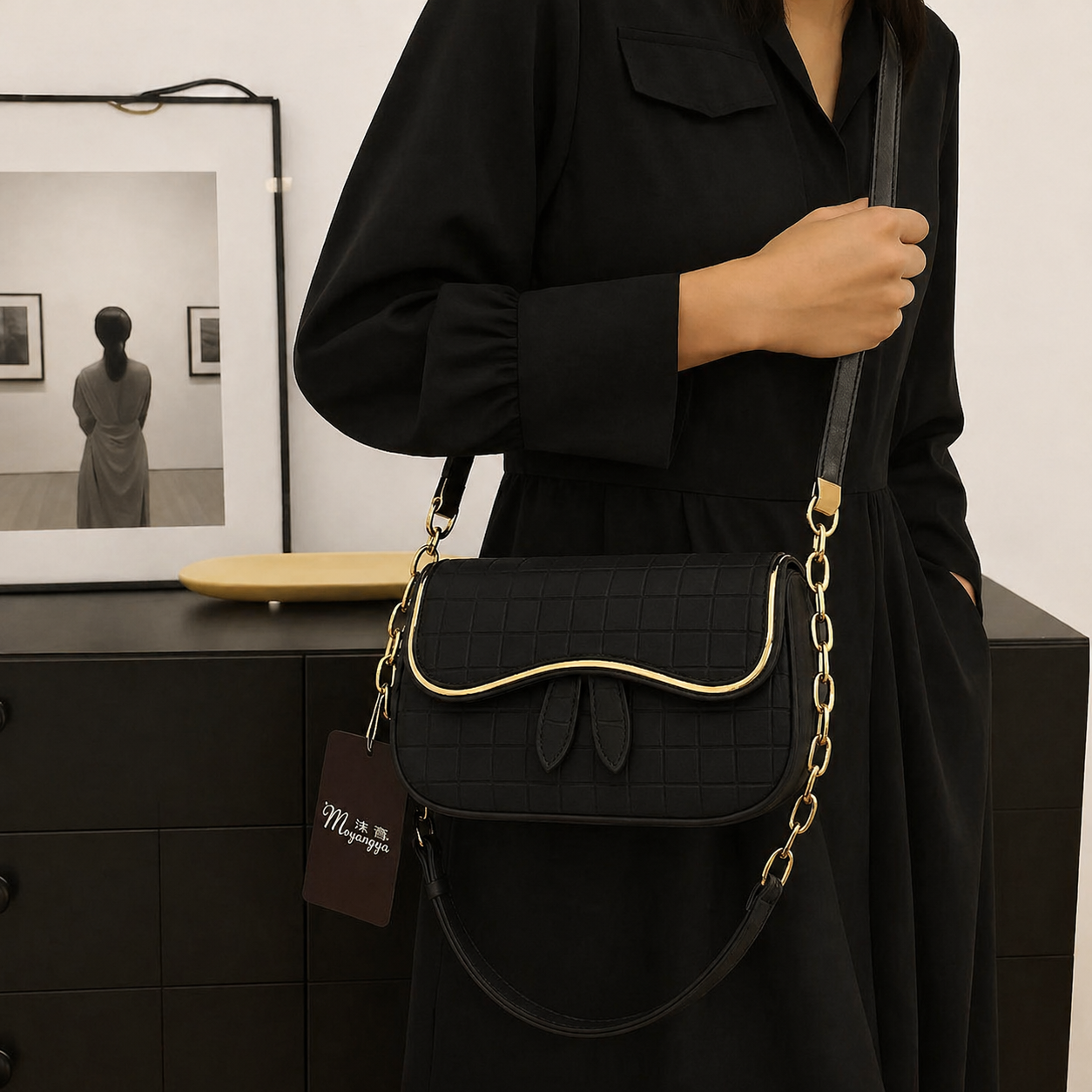 Textured Flap Bag