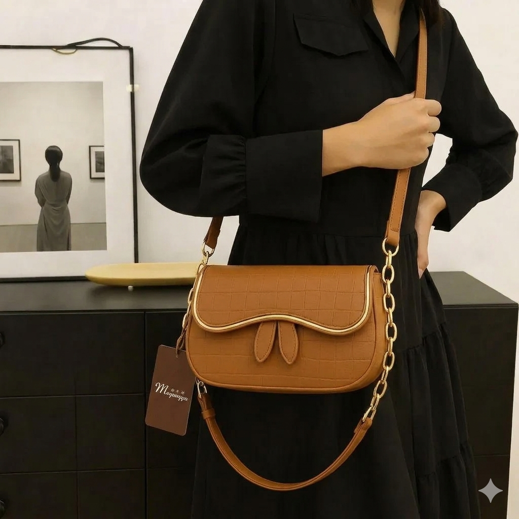 Textured Flap Bag