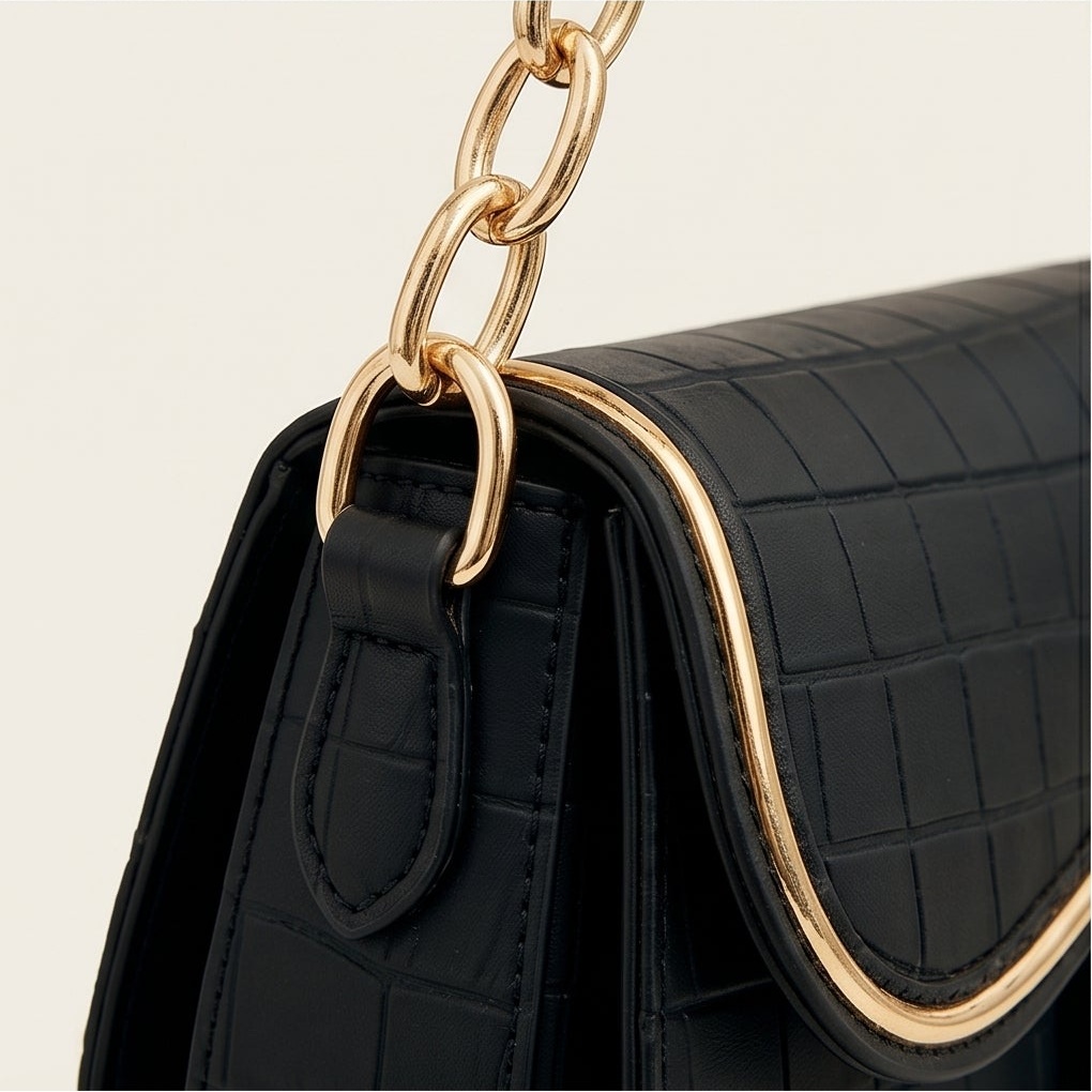 Textured Flap Bag