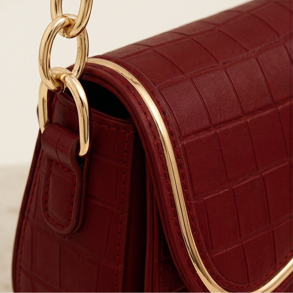 Textured Flap Bag