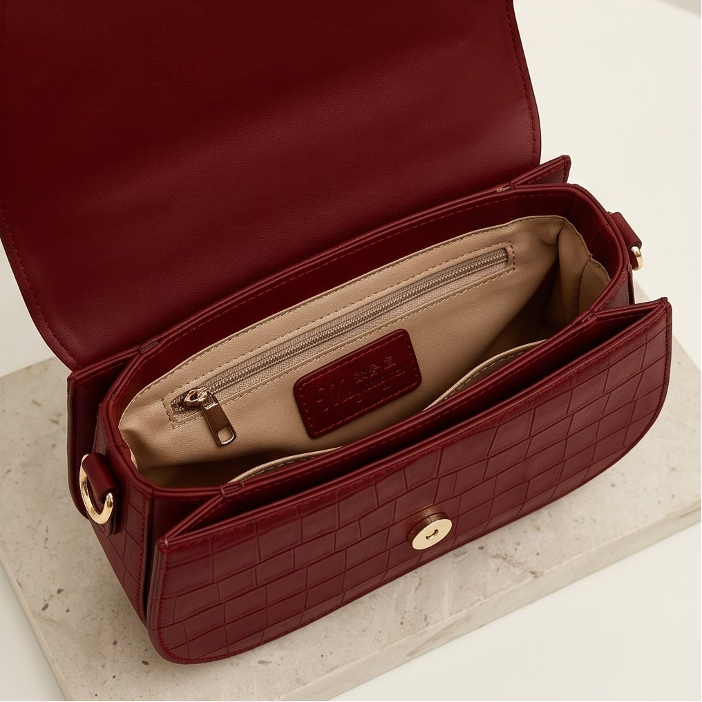 Textured Flap Bag