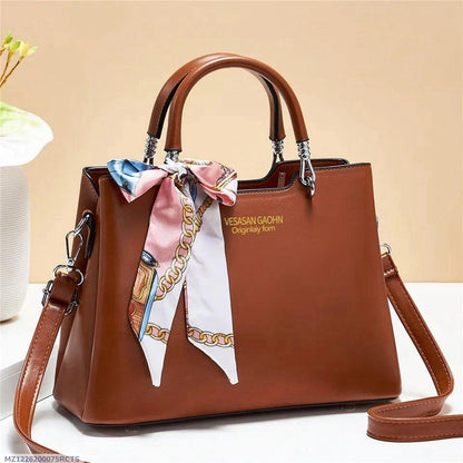 Women's Leather Shoulder Bag With Long Belt