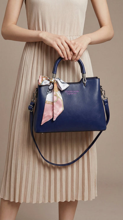 Women's Leather Shoulder Bag With Long Belt