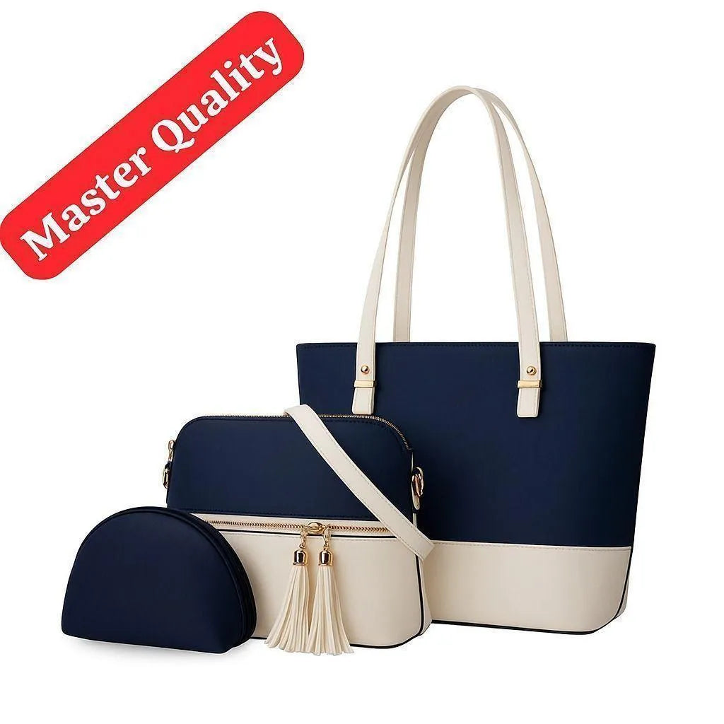 3-Piece Handbag Set with Tote, Crossbody & Pouch