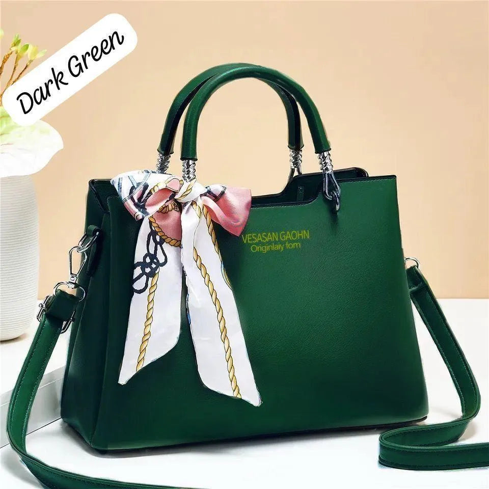 Women's Leather Shoulder Bag With Long Belt