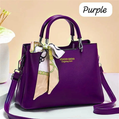 Women's Leather Shoulder Bag With Long Belt