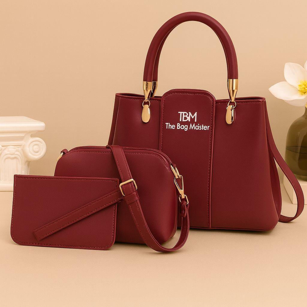 Luxury 3-in-1 Handbag Set for Women | Tote + Crossbody + Wallet Combo