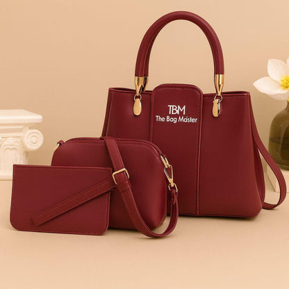 Luxury 3-in-1 Handbag Set for Women | Tote + Crossbody + Wallet Combo