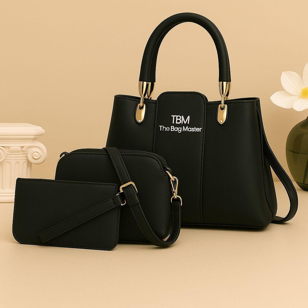 Luxury 3-in-1 Handbag Set for Women | Tote + Crossbody + Wallet Combo