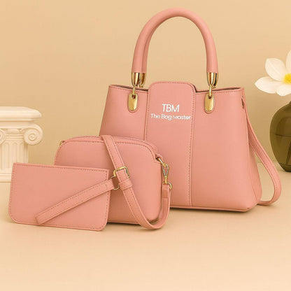 Luxury 3-in-1 Handbag Set for Women | Tote + Crossbody + Wallet Combo