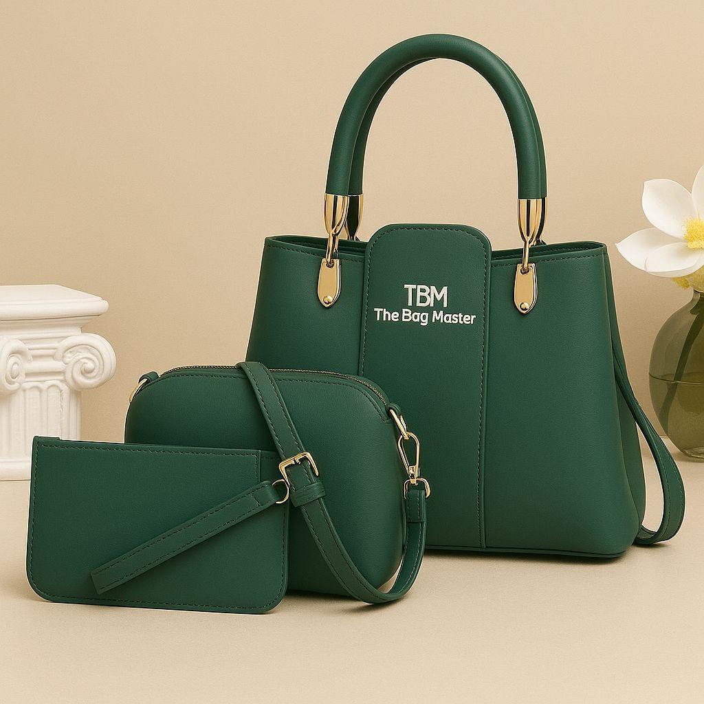Luxury 3-in-1 Handbag Set for Women | Tote + Crossbody + Wallet Combo