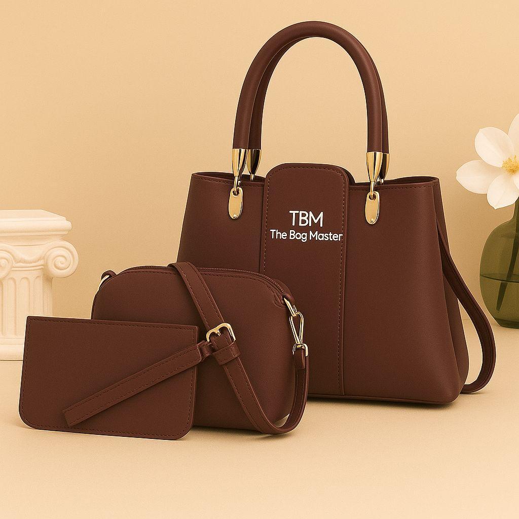 Luxury 3-in-1 Handbag Set for Women | Tote + Crossbody + Wallet Combo