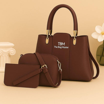 Luxury 3-in-1 Handbag Set for Women | Tote + Crossbody + Wallet Combo
