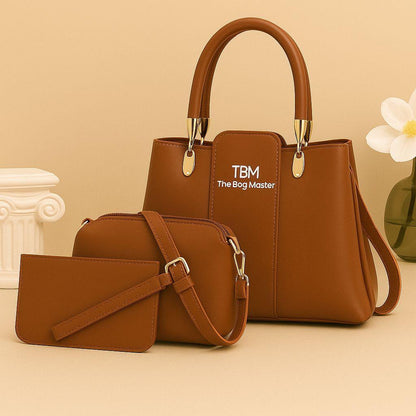 Luxury 3-in-1 Handbag Set for Women | Tote + Crossbody + Wallet Combo