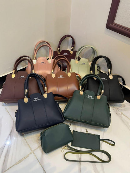 Luxury 3-in-1 Handbag Set for Women | Tote + Crossbody + Wallet Combo