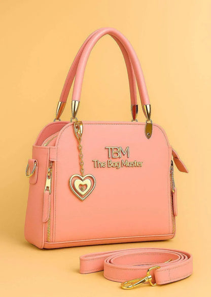 Women’s Elegant Textured Leather Hand Bag with Detachable Sling