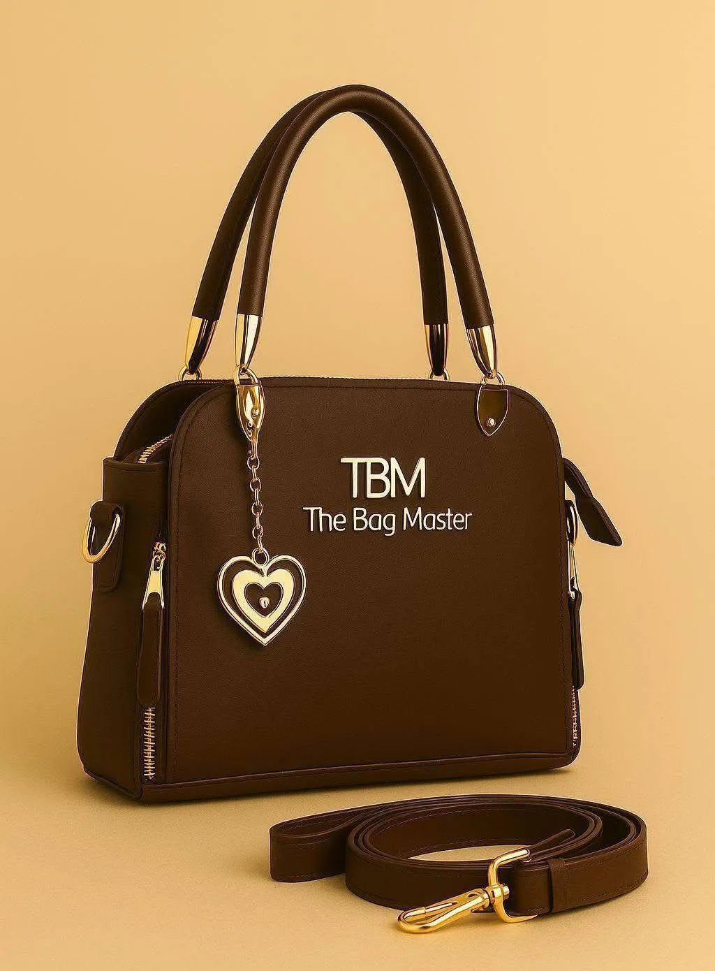 Women’s Elegant Textured Leather Hand Bag with Detachable Sling