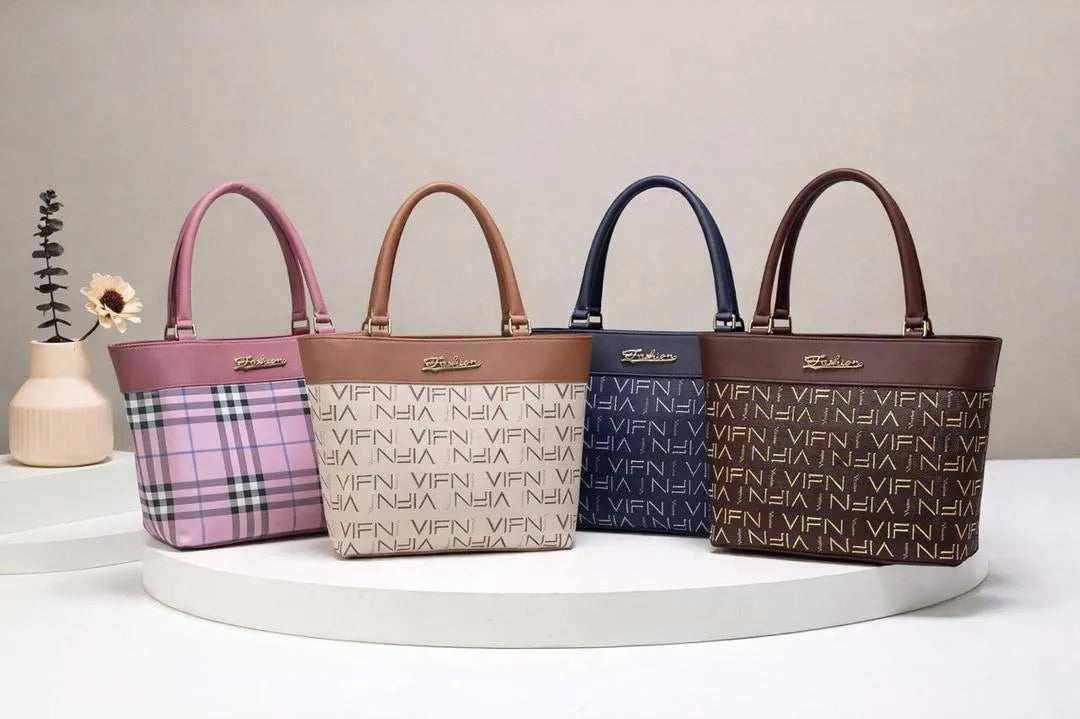 Classic Blush Plaid Shoulder Bag with Structured Finish