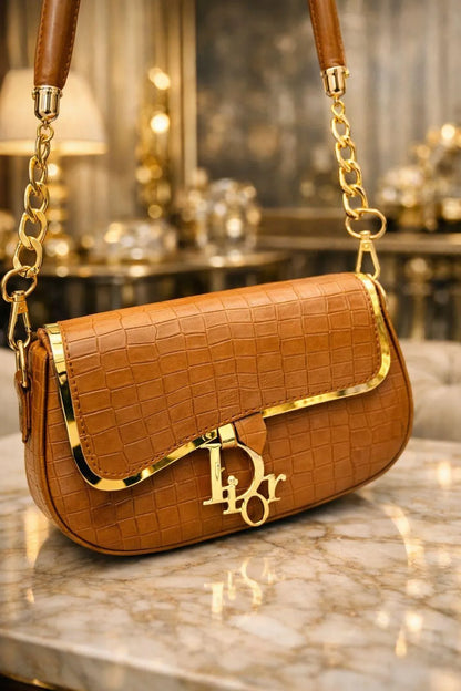 Midnight Croc Shoulder Bag