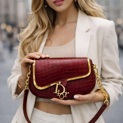 Midnight Croc Shoulder Bag